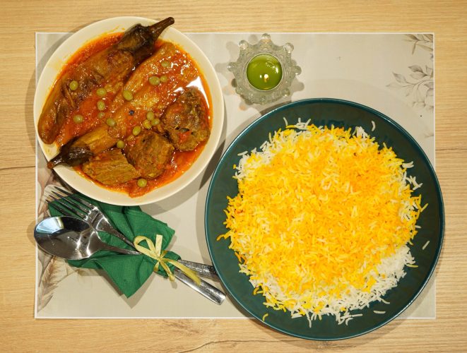 خورشت بادمجان ماهیچه